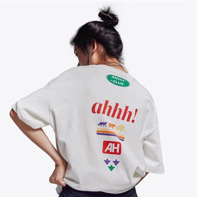 AHHH Logo Print Cotton T-shirt