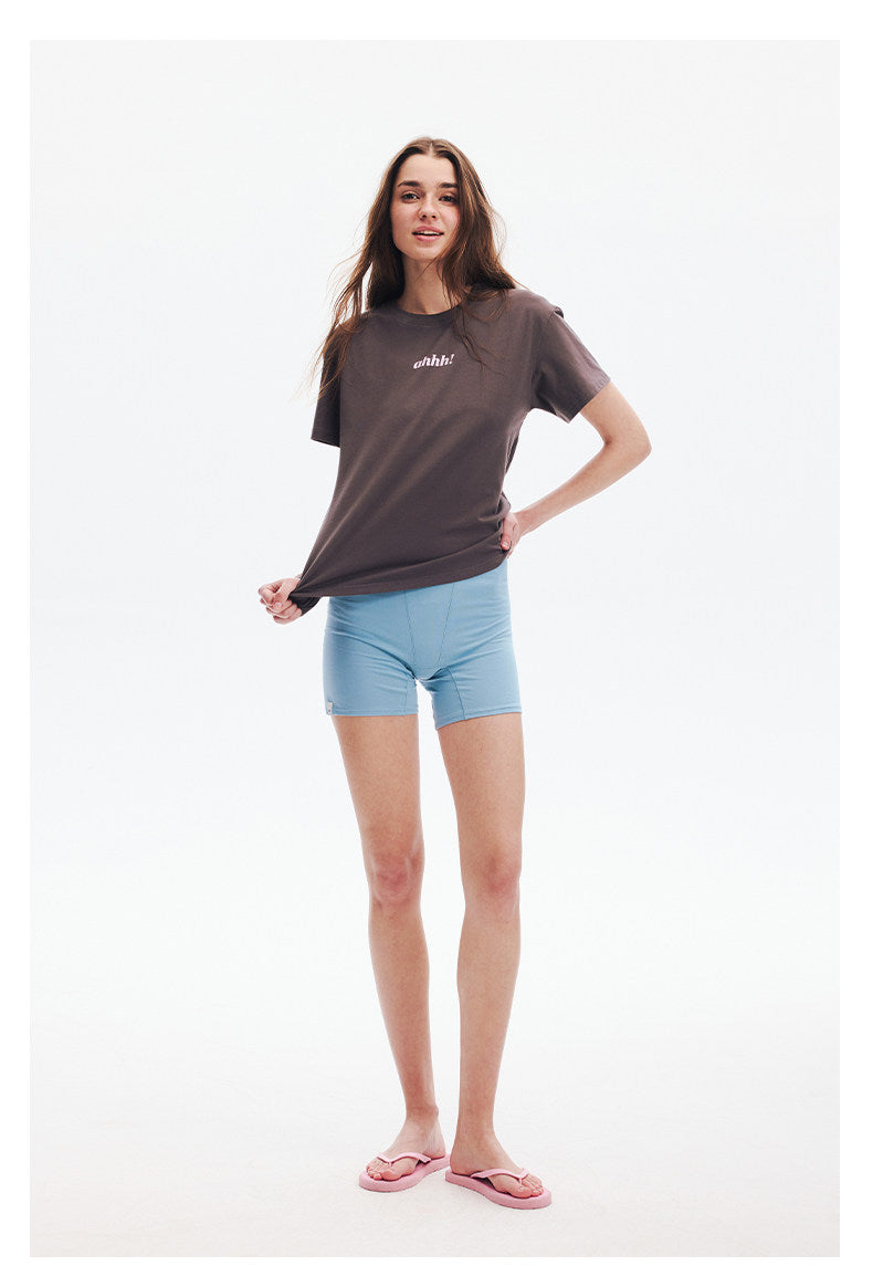AHHH Logo Print T-shirt - Coffee