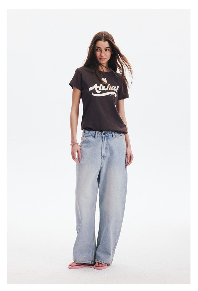 AHHH Bear Print T-shirt - Coffee