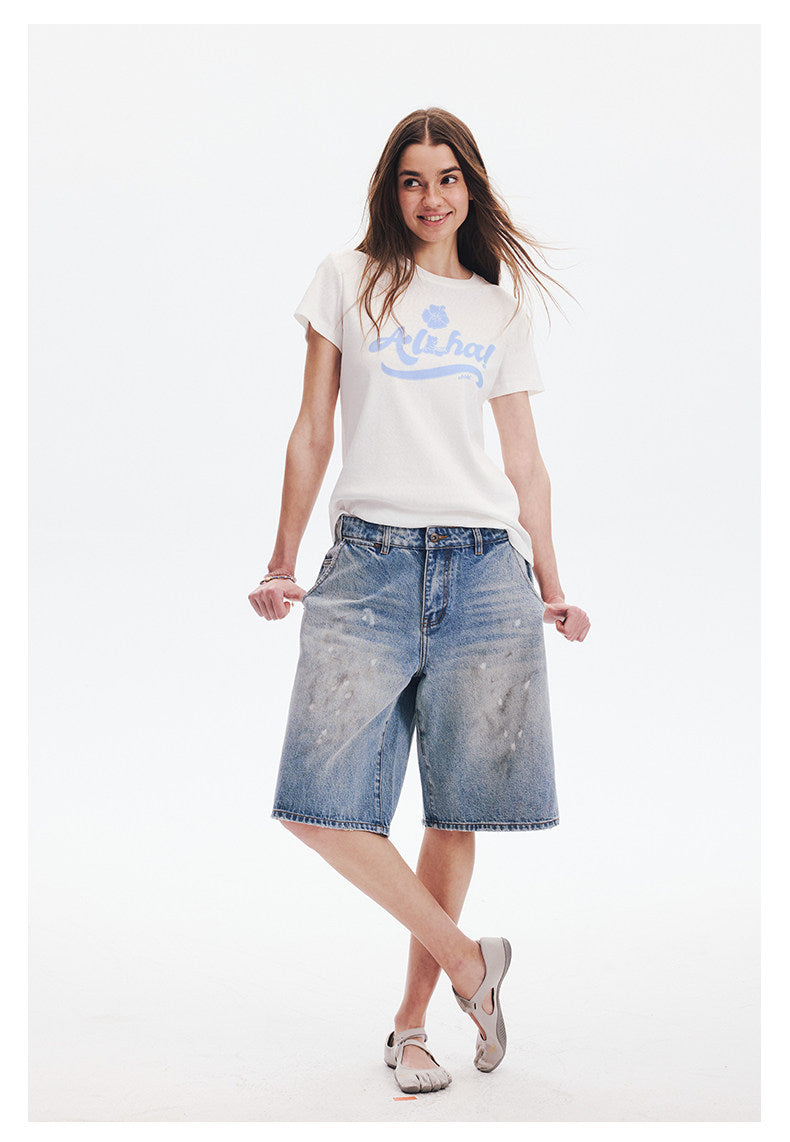 AHHH Bear Print T-shirt - White
