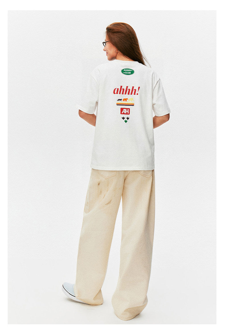 AHHH Logo Print Cotton T-shirt