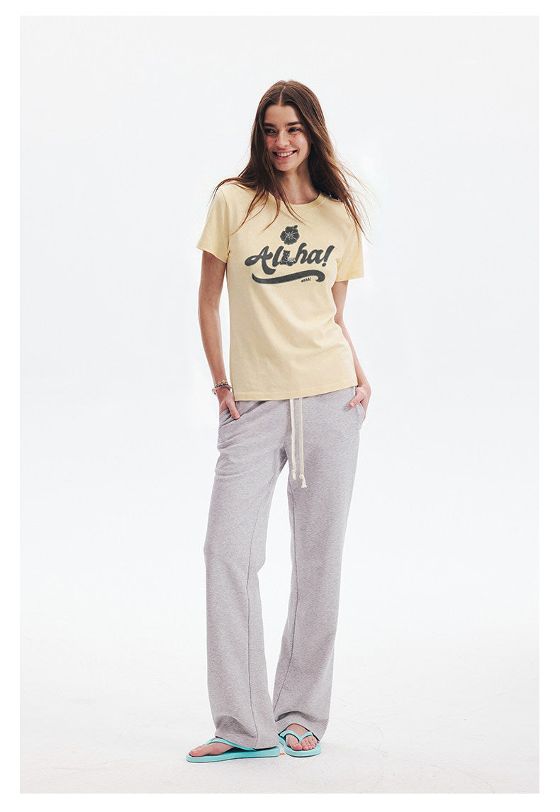 AHHH Bear Print T-shirt - Yellow