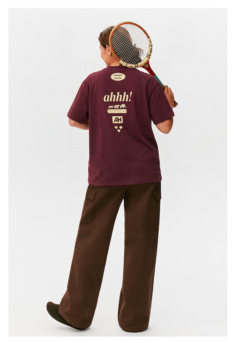 AHHH Logo Print Cotton T-shirt
