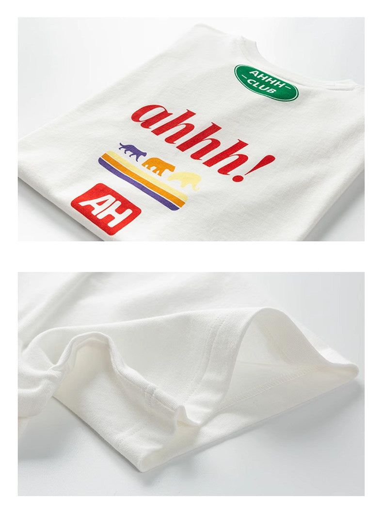 AHHH Logo Print Cotton T-shirt