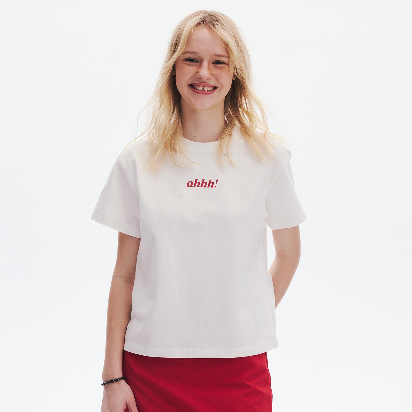 AHHH Logo Print T-shirt - White
